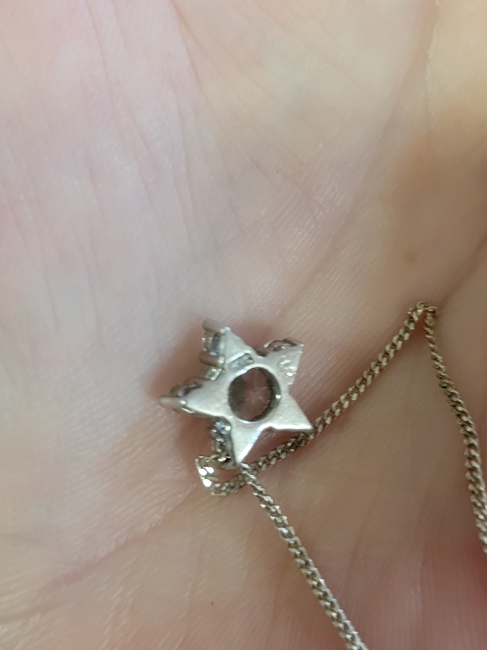 Silver Star Charm Pendant Necklace - White Silver Star